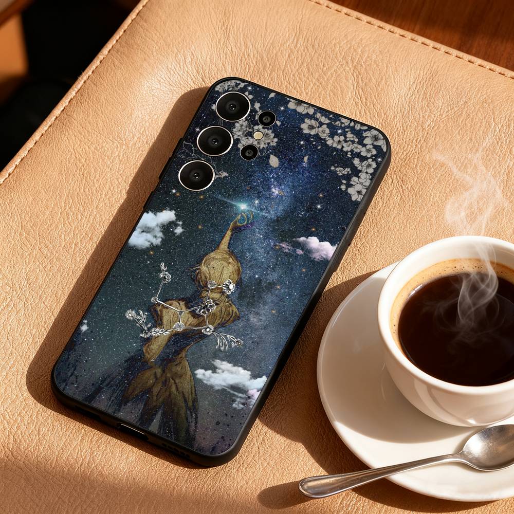O-Occult Witchcraft Moon Gothic Witch Phone Case For Samsung S25,S24,S21,S22,S23,S30,Ultra,S20,FE,Lite,10,9,Black Cover