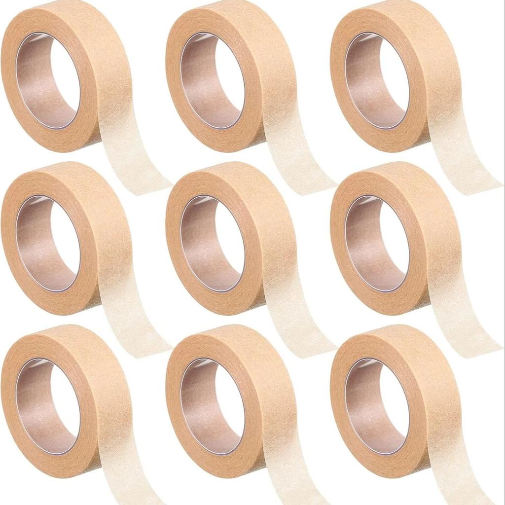 9 Rolls Beige Tape Flexible Skin Tape Breathable Nose Tape Self Adhesive Gauze Tape for Wound Injuries Swelling Sports