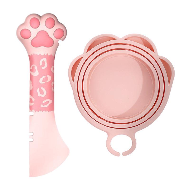 Auslaufsicherer Katzenfutterdosenöffner & Silikonlöffel-Set