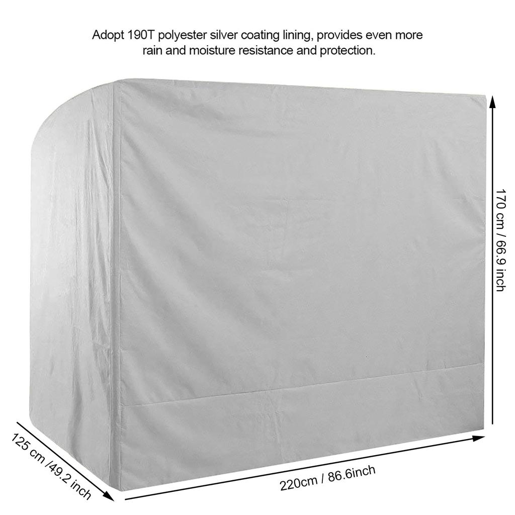 Gartenschaukel Sitzbezug Wasserdicht Outdoor Hof Hängematte Staubschutz Baldachin Grau