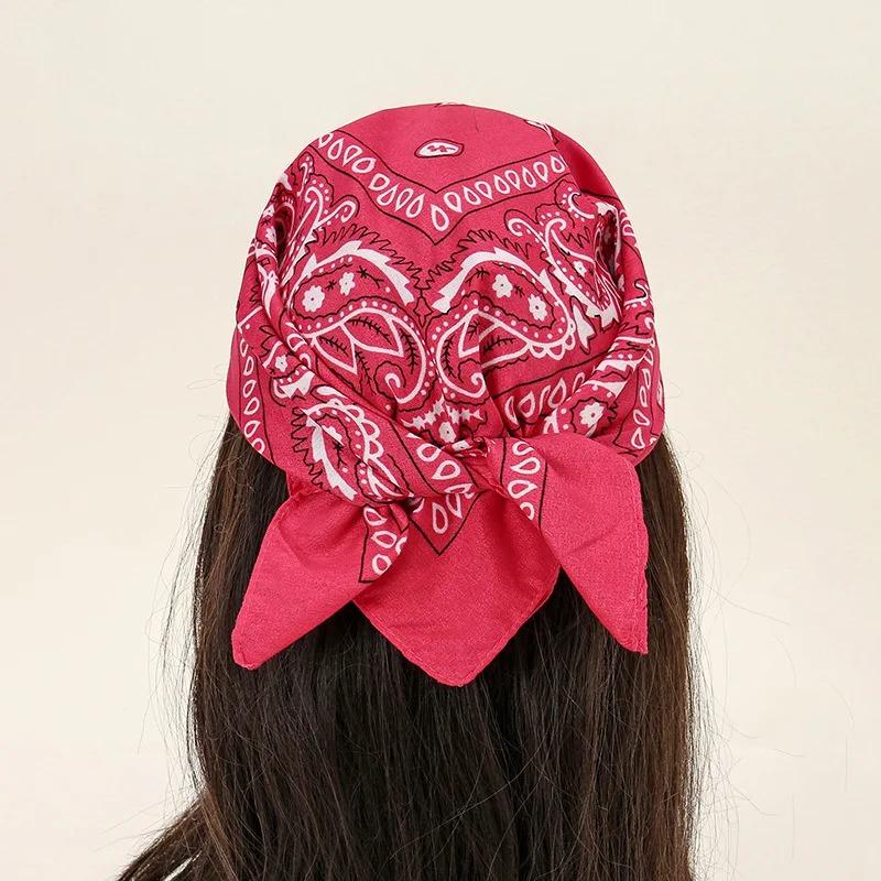 Fashion Bohemian Print Bandana Hair Bands for Women Turban Headband Square Scarf Handkerchief Hair Accessories Bonnet Hijab