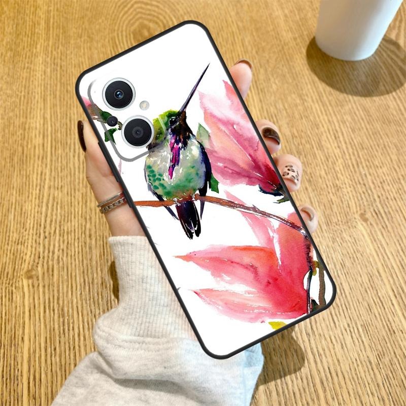 Hummingbird and Flowers Funda For OPPO Reno 10 11 12 13 14 Pro 14F 13F 12F 11F 7 8 Lite OPPO Find X5 X8 X9 Pro Case