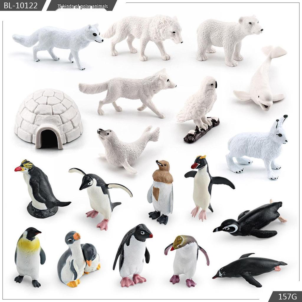 Popular Simulation Arctic Animal Figurines: Polar Bear, Fox, Seal, Walrus, Whale