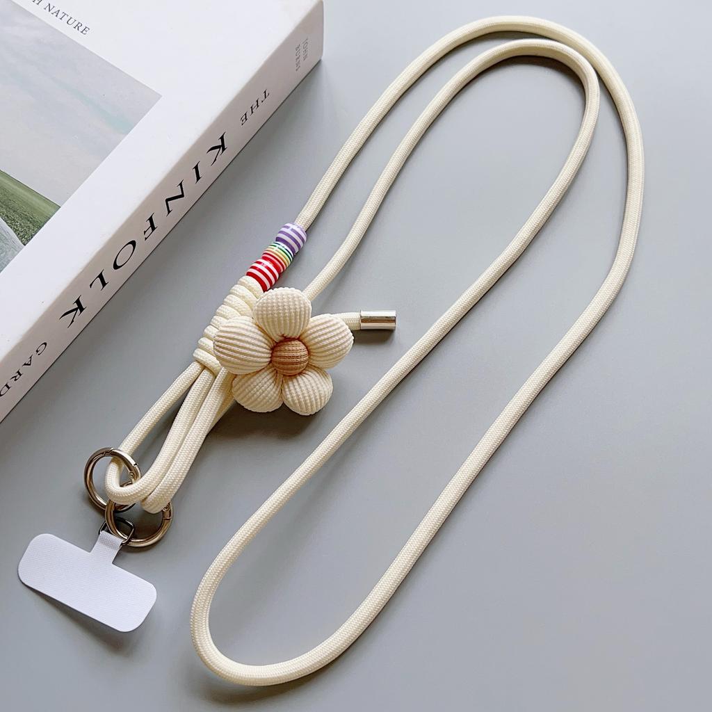 Fashionable Flower Double-Sided Adjustable Mobile Phone Universal Lanyard, Diagonal Long Lanyard Anti-Loss Hanging Piece