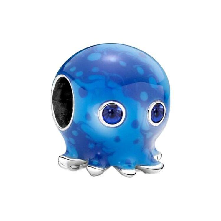 Pandora Ocean Wave And Bubble Octopus Charm Men Charm Blue 791698C01 Box+Shopping Bag