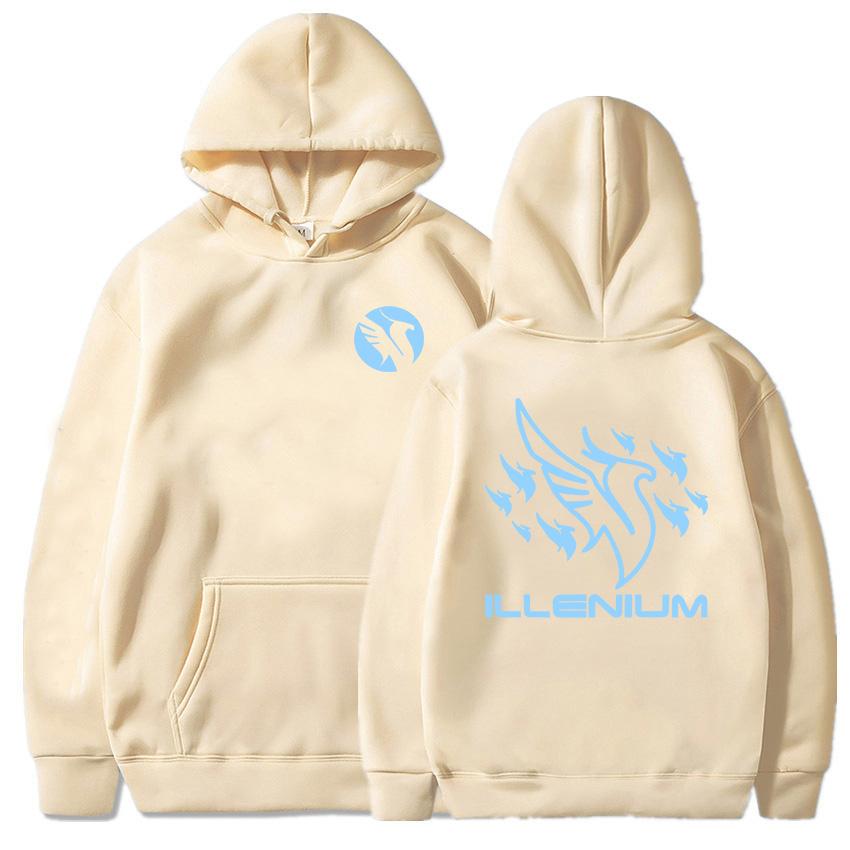 ILLENIUM Print Hoodies Long Sleeve Fashion Winter/Autumn Sweatshirts Fleece Warm Men Women Pullovers Streetwear Graphic Clothing