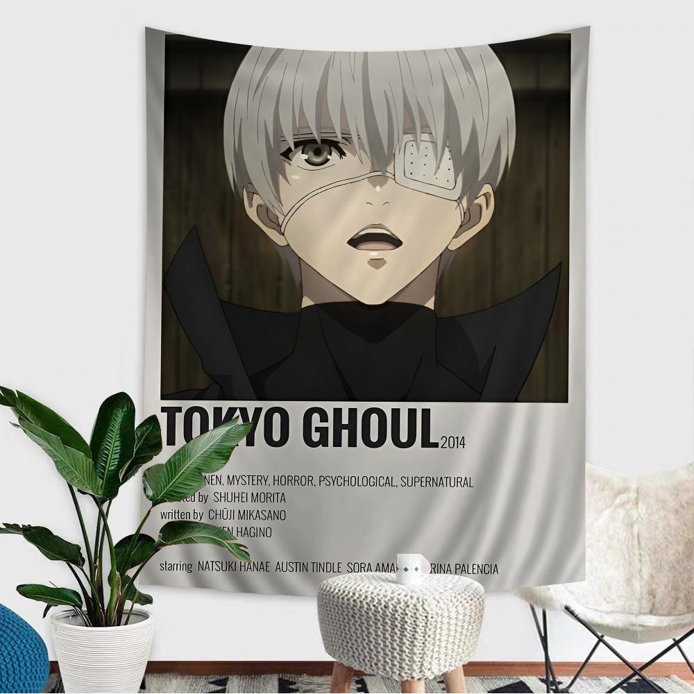 Tokyo Ghoul Cartoon Tapestry Hippie Flower Wall Carpets Dorm Decor Art Home Decor