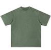 2025SS Fashion 8oz Clothes [CHANGE WELL] Men's Vintage-style Spring/Summer [Washed] Short-sleeved T-shirt Cut-and-sew (GREEN, L)