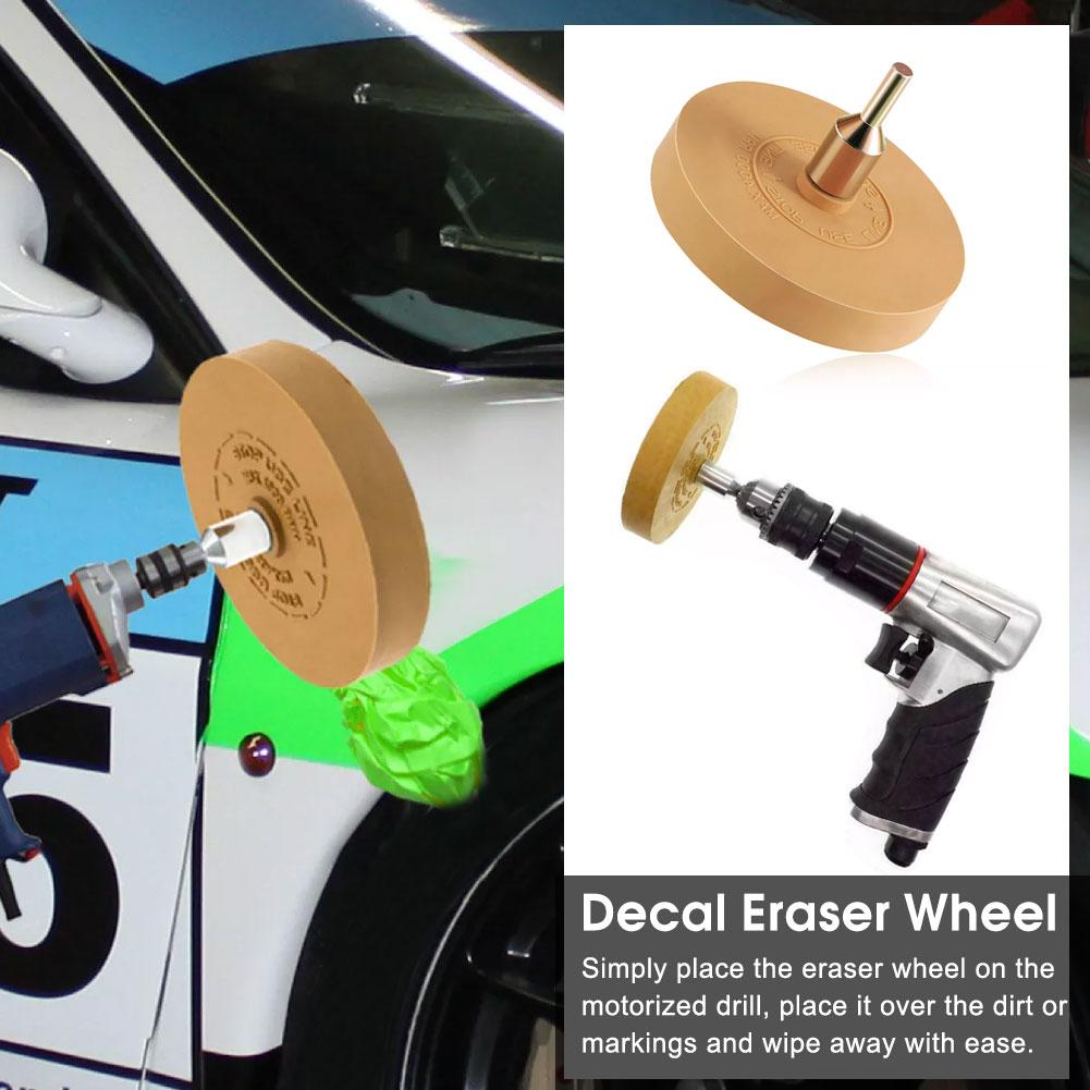 90mm Decal Remover Eraser Wheel Car Decal Vinyl Tape Adhesive Remover Wheel For Drill Rubber Eraser Cleaning Tool