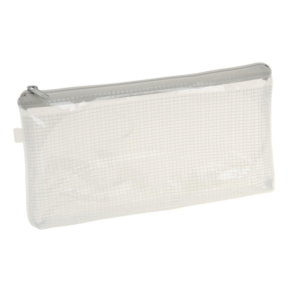 Kamio Japan Pen Case Flat Clear Pen Pouch Light Gray 201752