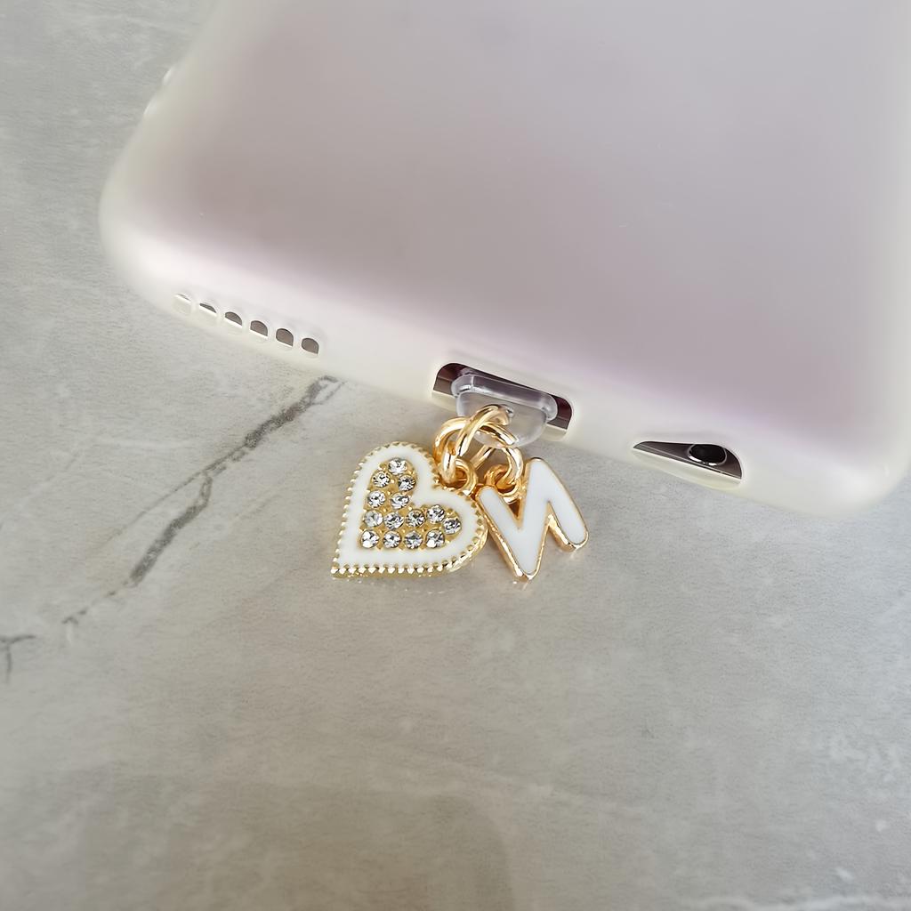 1 Stück Neuer Kreativer Herz- und Buchstaben-Handy-Staubschutzstecker, Geeignet für iPhone- und Typ-C-Anschlusszubehör, Feiertagsparty-Geschenk, Gedenksouvenir