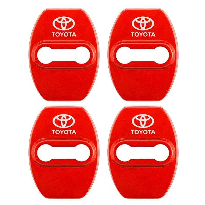 WTRK1 4pcs Car Stickers Car Door Lock Cover Auto Emblems Case For Toyota TRD Camry Corolla Rav4 Yaris Prius