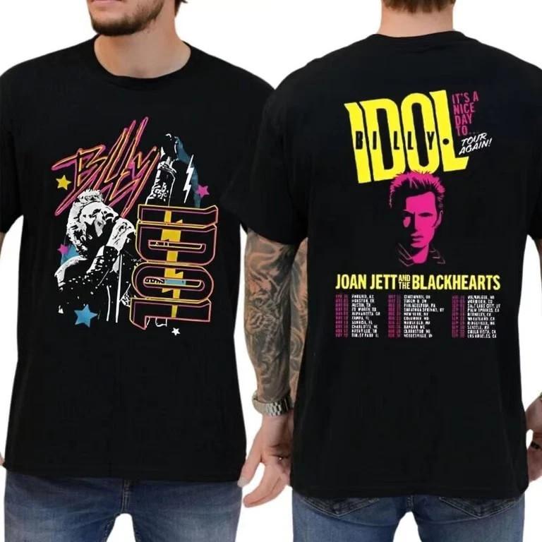 Billy Idol Joan Jett Tour It’s a Nice Day Double Sided T Shirt  Unisex T-Shirt XXXL