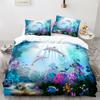 Dolphin Duvet Cover King Queen Size Lovely Sea Life Bedding Set For Kids Boy Girl Cute Ocean Animal 2/3pcs Polyester Quilt Cover