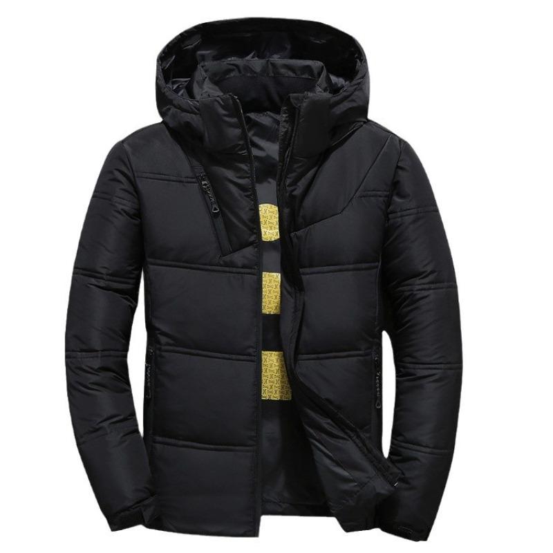 

Новая мужская зимняя одежда, модная корейская версия, короткая утолщенная зимняя повседневная уличная мужская 2XL чёрный