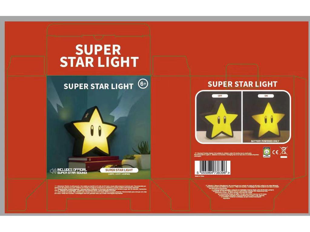 Retro LED Mario Star Projection Night Light - Creative Gift & Decor
