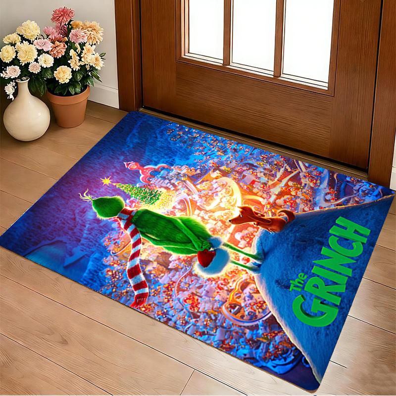 Christmas Grinch Living Room Non-Slip Area Rug Soft Carpet for Bedroom Game Playroom Sofa Office Home Decor Doormat Christmas Gift C9211447