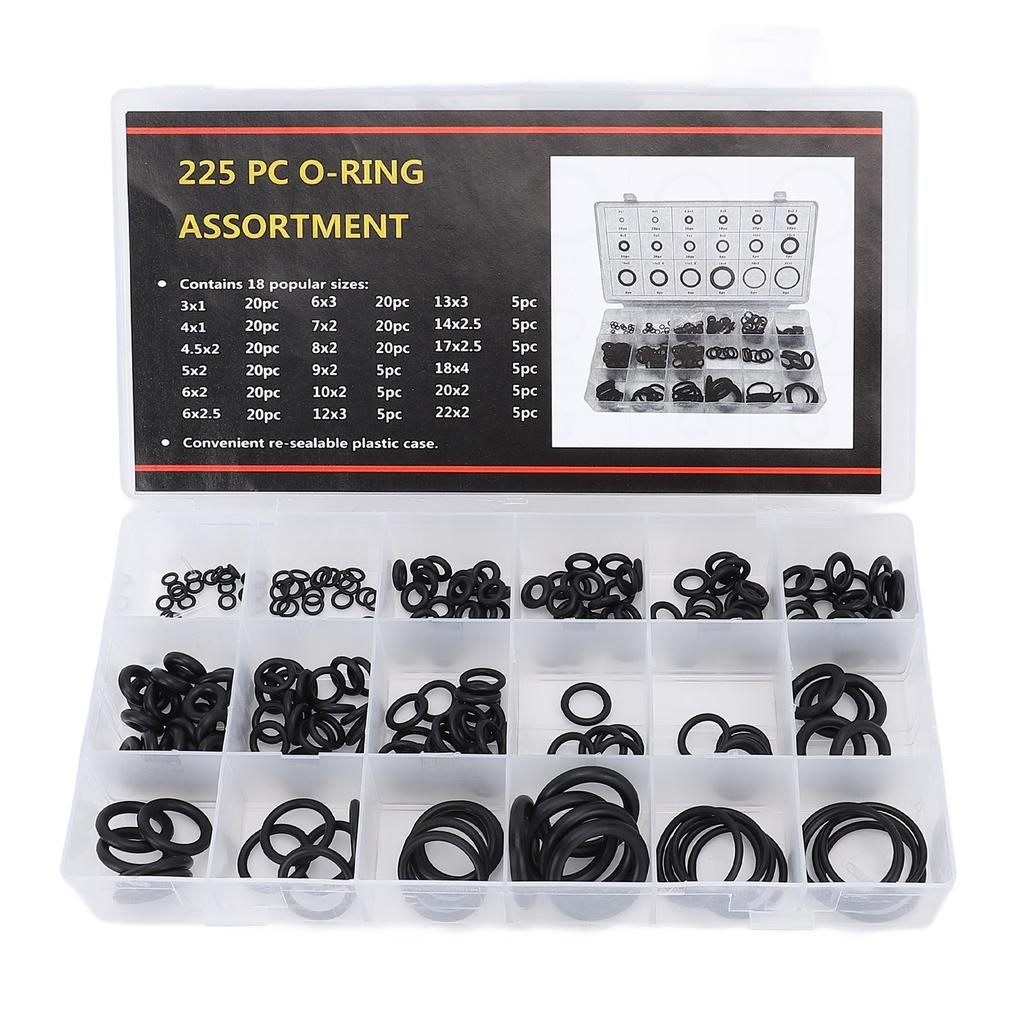 225PCS O Ring Assortment IMPA813072 Rubber O Rings Set for Automotive Maintenance Plumbing Sealing Repair