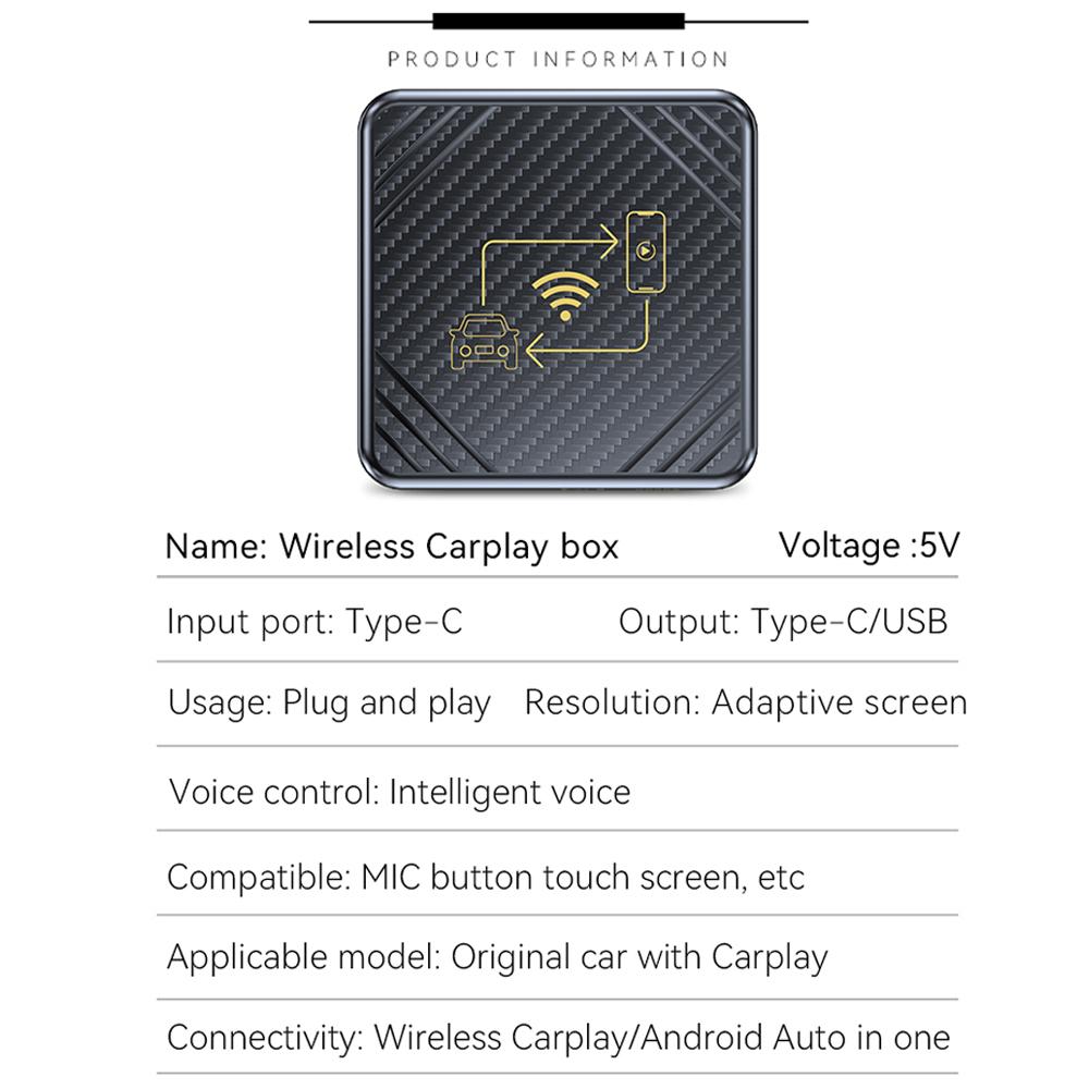 Wired To Wireless 2 In 1 AI Box Carplay Wif & Bluetooth 5.0 Android Auto Plug and Play Carplay Wireless Adapter for VW Toyota