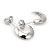 Silberfarbener Halbmond-Steckerohrring für Damen und Mädchen, Schmuck aus Edelstahl, 1 Paar
