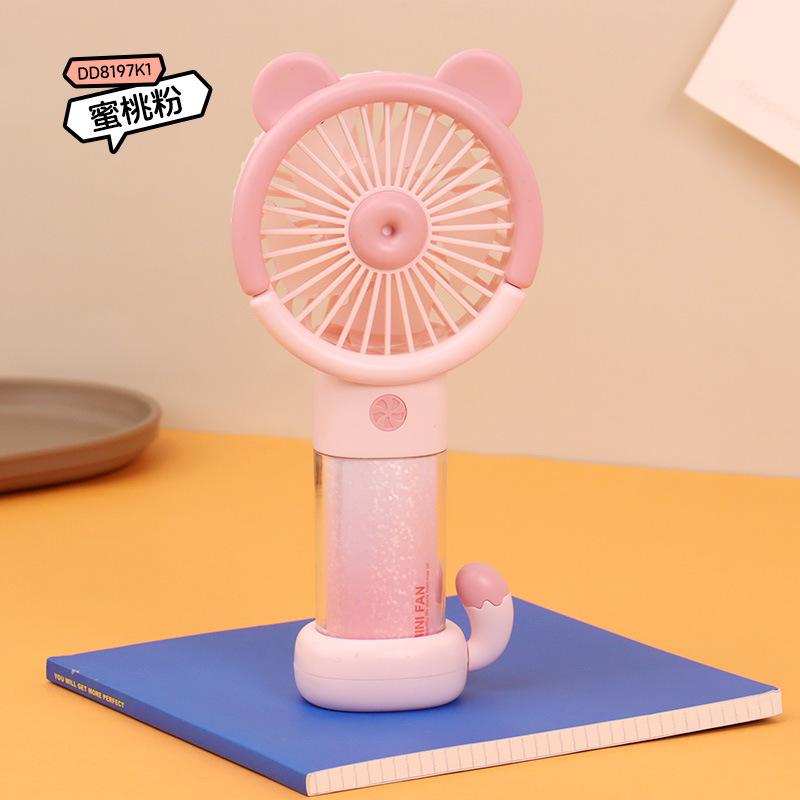 

Cartoon Portable Fan with Lights, High Power, 3 Speeds, USB Charging, Custom Logo Available Custom/Wholesale/Cross-border