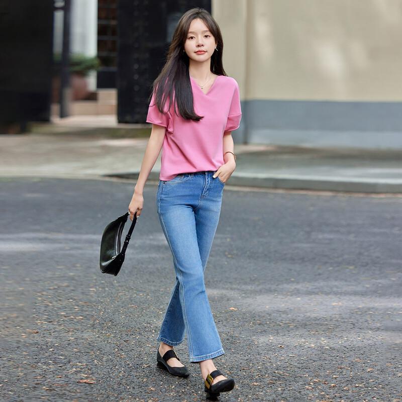 Casual Petal Collar Lantern Sleeve T-shirt