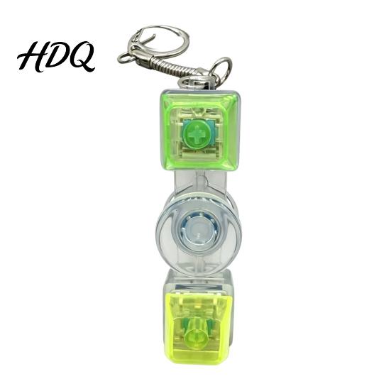 Mechanical Click Keyboard LED Light-up Fidget Spinner Toy Decompression Button Finger Clicker Glowing 2/3/4/5/6-Keys Keychain Stress Relief
