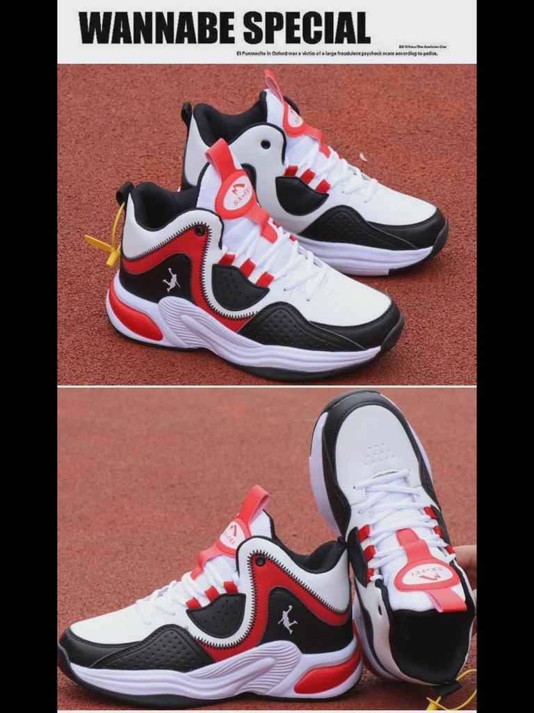 Men's Trendy White High-Top Casual Sports Shoes for Spring & Autumn