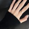 Fashionable Minimalist Geometric Design Adjustable Copper Ring For Women With Sparkling Diamonds