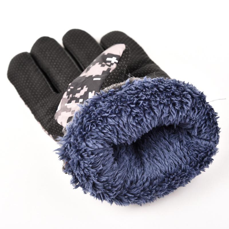 Gloves Winter Men's Camouflage Fleece Thickened Warm Cotton Ski Riding Mode
