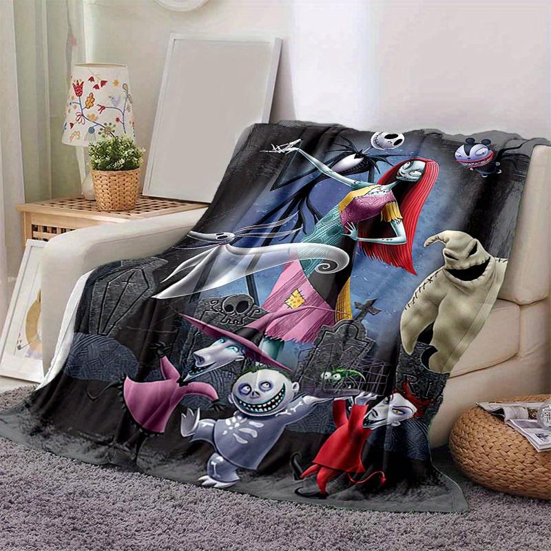 1pc, Cozy Nightmare Before Christmas Home Decor Blanket: A Perfect Gift for Bedroom, Living Room, Travel, Camping, Car, Beach, Office Naps, Flannel Th