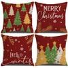 Christmas Pillow Covers 45x45cm Set of 4,Xmas Party Decor Pillow Covers Winter Holiday Cushion Cases Decor for Home Ornament