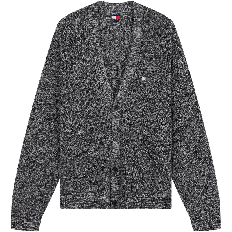 

TOMMY JEANS Men s Retro Embroidered V-Neck Knit Cardigan S