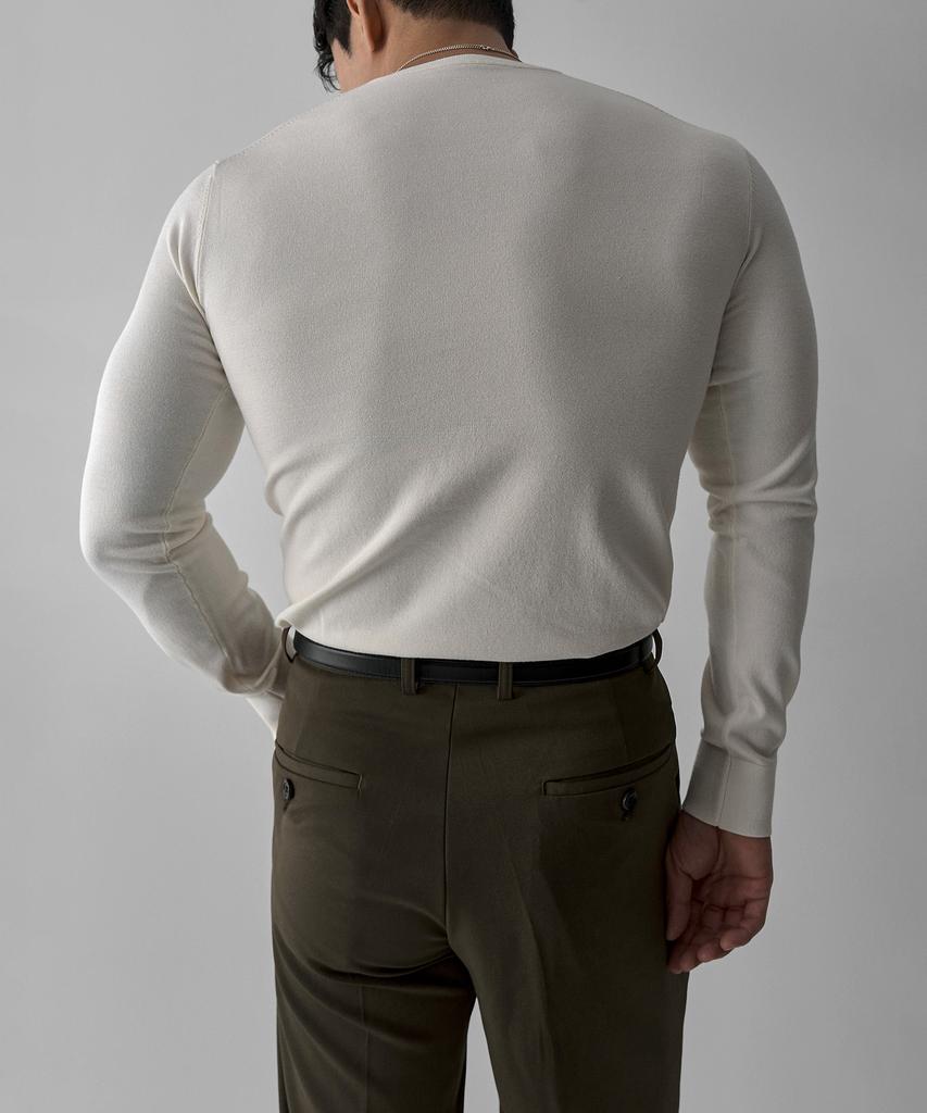 BOWLOW PRODUCT Essential Round Neck Muscle Long Sleeve Knit [Ivory]