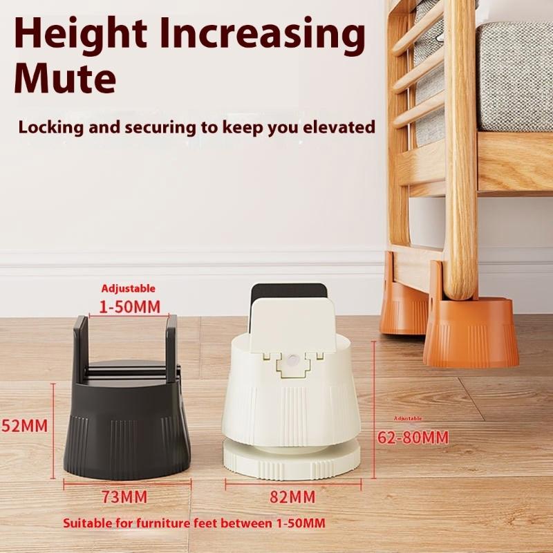 4Pcs Adjustable Chair Risers Furniture Heightening Foot Pads Bed Table Raiser Feet Leg Lift Furniture Raisers Enduring
