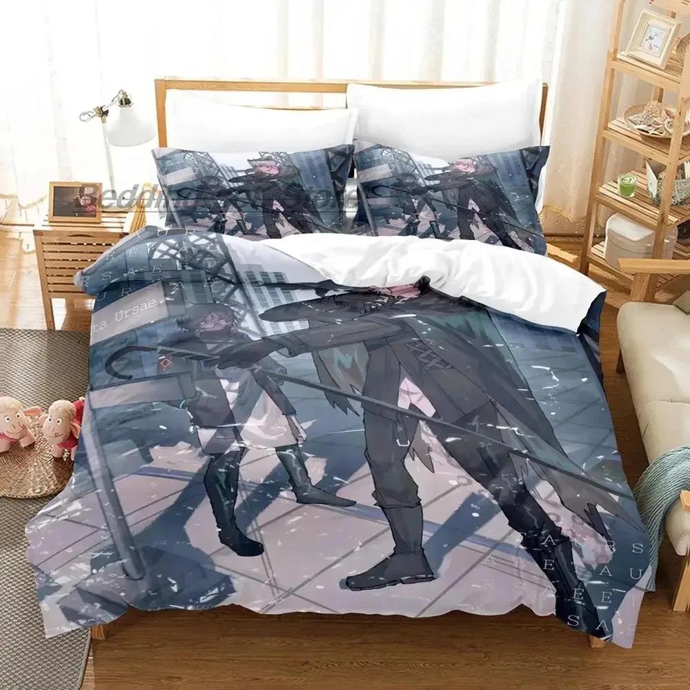 Arknights Bettwäscheset Einzelbett Twin Full Queen King Size Bettset Aldult Jungen Schlafzimmer Bettbezugsets 3D-Druck Spiel Anime Kawaii