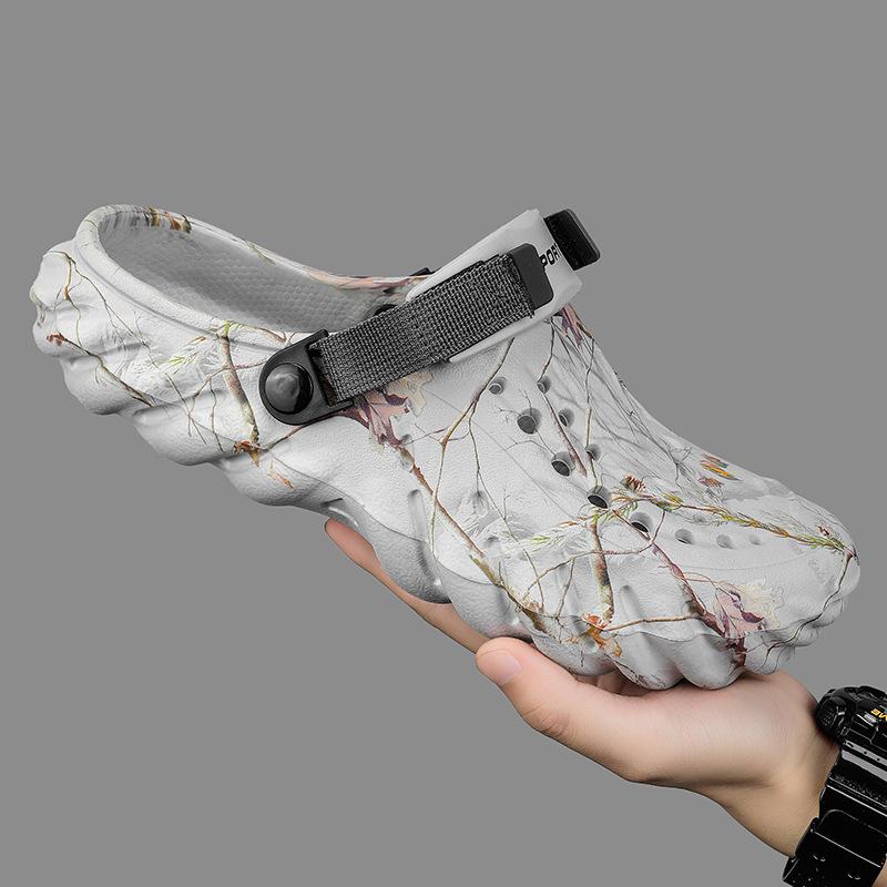 Large Size Men's Casual Shoes for Outdoor Wear, Toe Caps, Slippers, Outdoor Men's Beach Shoes