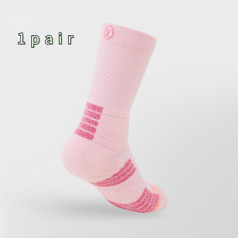 Size 35-39 Women's Mid Length Tennis Socks Towel Bottom Breathable and Odor Proof Sports Socks