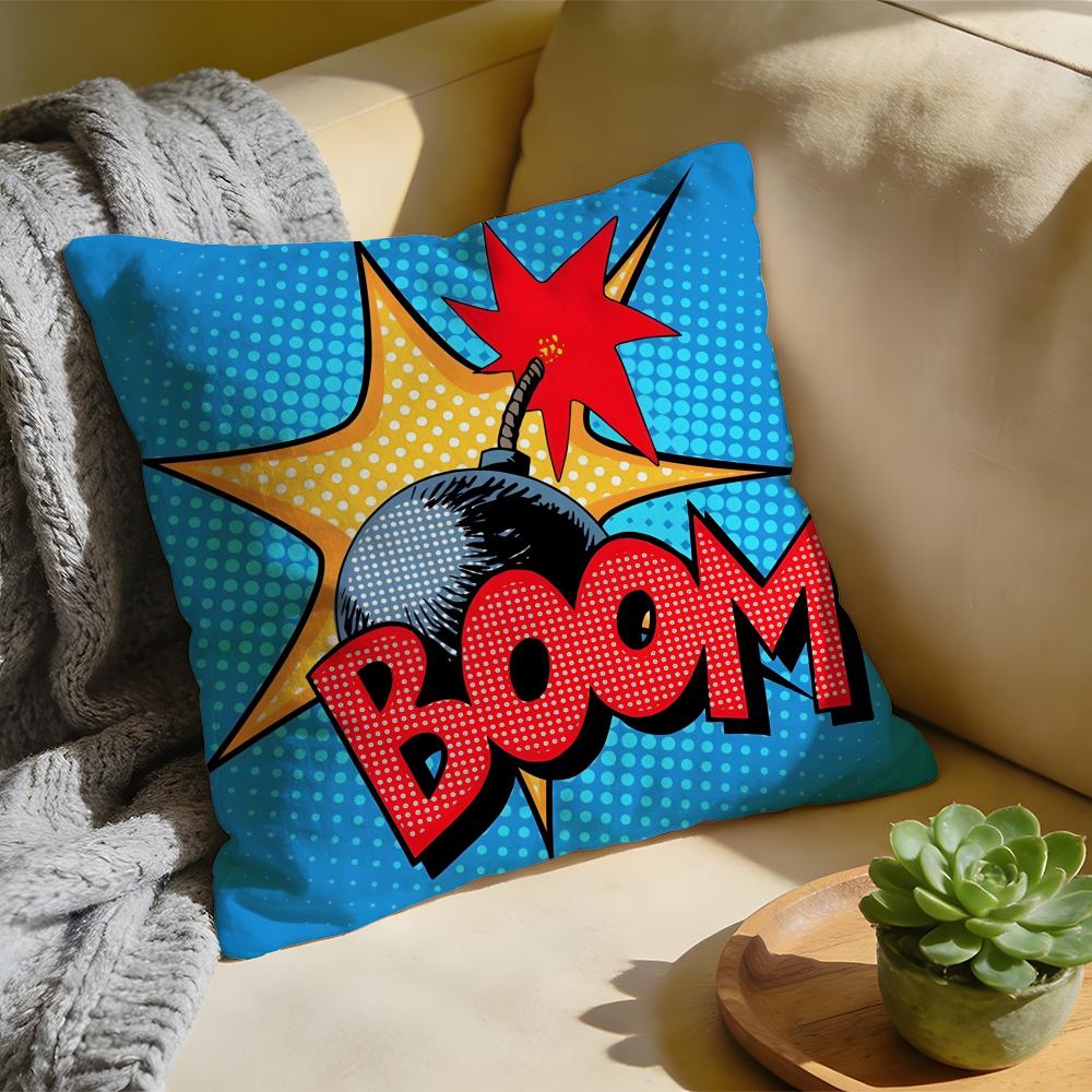 Cushion Cover Washed Linen Soft Breathable Decorative Case for Sofa Home Pillow Cover Roy Lichtenstein