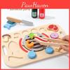 Kitchen Wooden Toy Set With Snack And Bbq Play Food For Children Learning Fun
