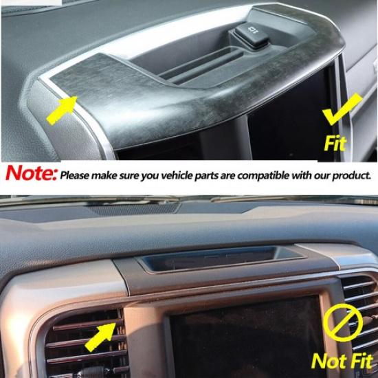 Center Console Storage Box Cover Trim Frame Carbon Fiber For Dodge RAM 1500 18+