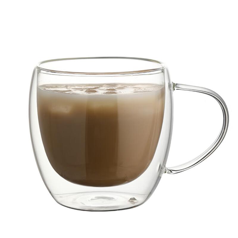Changqi Double Wall Glass Coffee Mugs, 450ml, Set of 2
