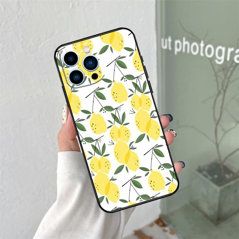 

Fruit Lemon Silicone Soft Case For iPhone 17 Air 11 15 16 14 Pro Max 12 13 Mini 16 Plus 16e Back Cover iPhone 13 mini