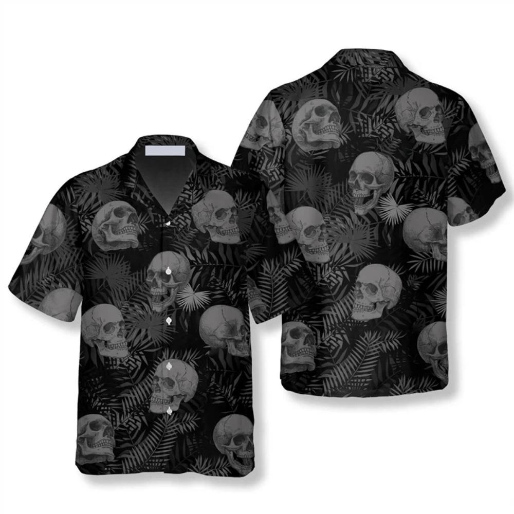 

Summer Vintage Skull Pattern Shirt For Men Beach Shirts 3d Printed Flower Plants Hawaiian Shirt Street Women s Short Sleeve Shirts Top S