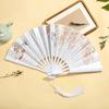 8inch Folding Fans with Chinese Style, Traditional Design, Double-Sided Silk Fabric, 18-Panel Color Printing, Suitable for Men and Women, Hanfu