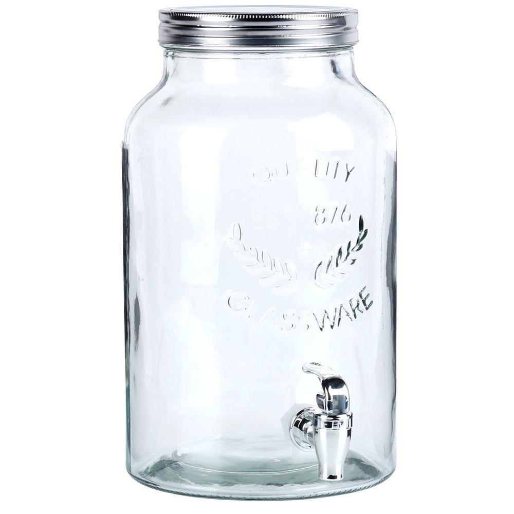 Glass Beverage Dispenser Jar with Tap 6.2L