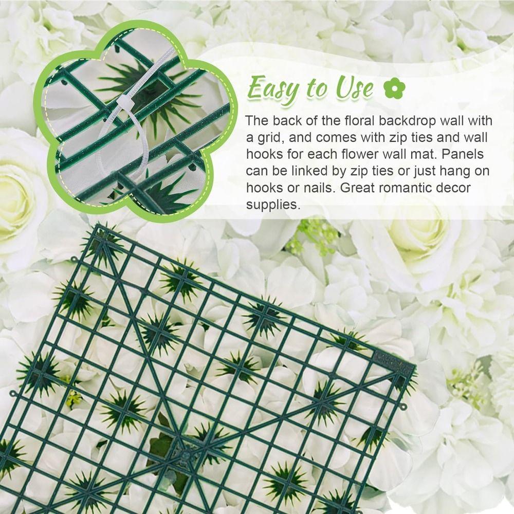 Handmade Artificial Flower Wall Panels Realistic Plastic 3D Floral Wall  Baby Shower