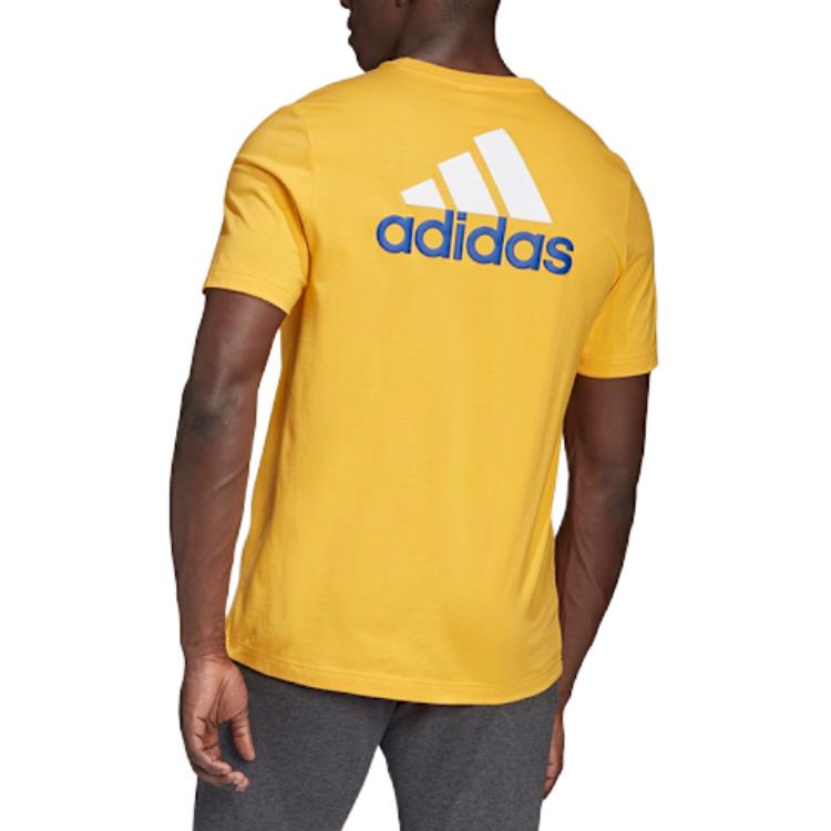 adidas T Shirts Men's Yellow Crew Neck Moderate GL2220