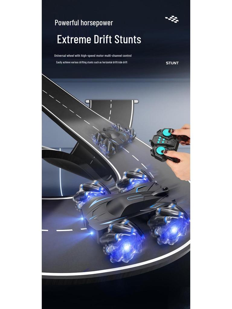 2.4G Remote Control Double-Sided Stunt Car: Flip, Drift, Four-Wheel Drive Tumbling Toy for Kids
