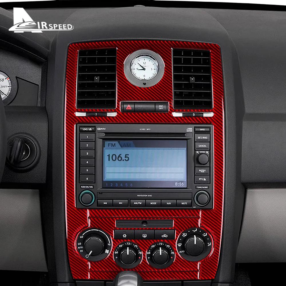 For Chrysler 300 300C 2005 2006 2007 Real Soft Carbon Fiber Sticker LHD RHD Car Central Air Vent Panel Interior Trim Accessories